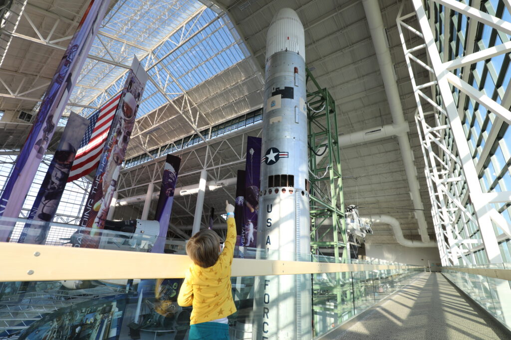 A guest enjoying North American Aerospace Museum's Titan II SLV exhibit.